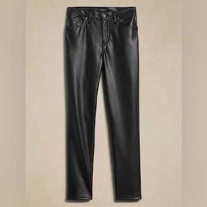 Banana Republic Black Vegan Leather Ankle Pants